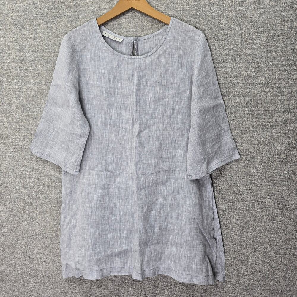 BRYN WALKER LINEN A-LINE BLOUSE, SIZE XS *